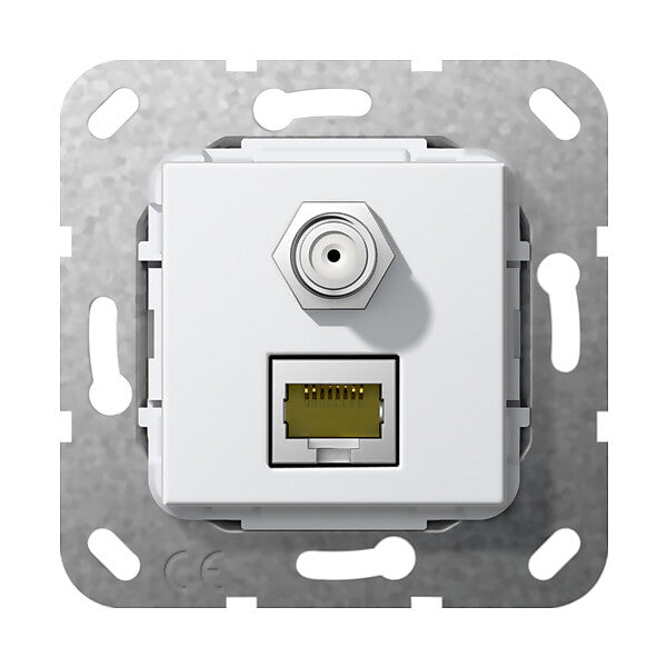 Gira Modular Jack RJ45 Cat6A rws SAT F und RJ45 569703